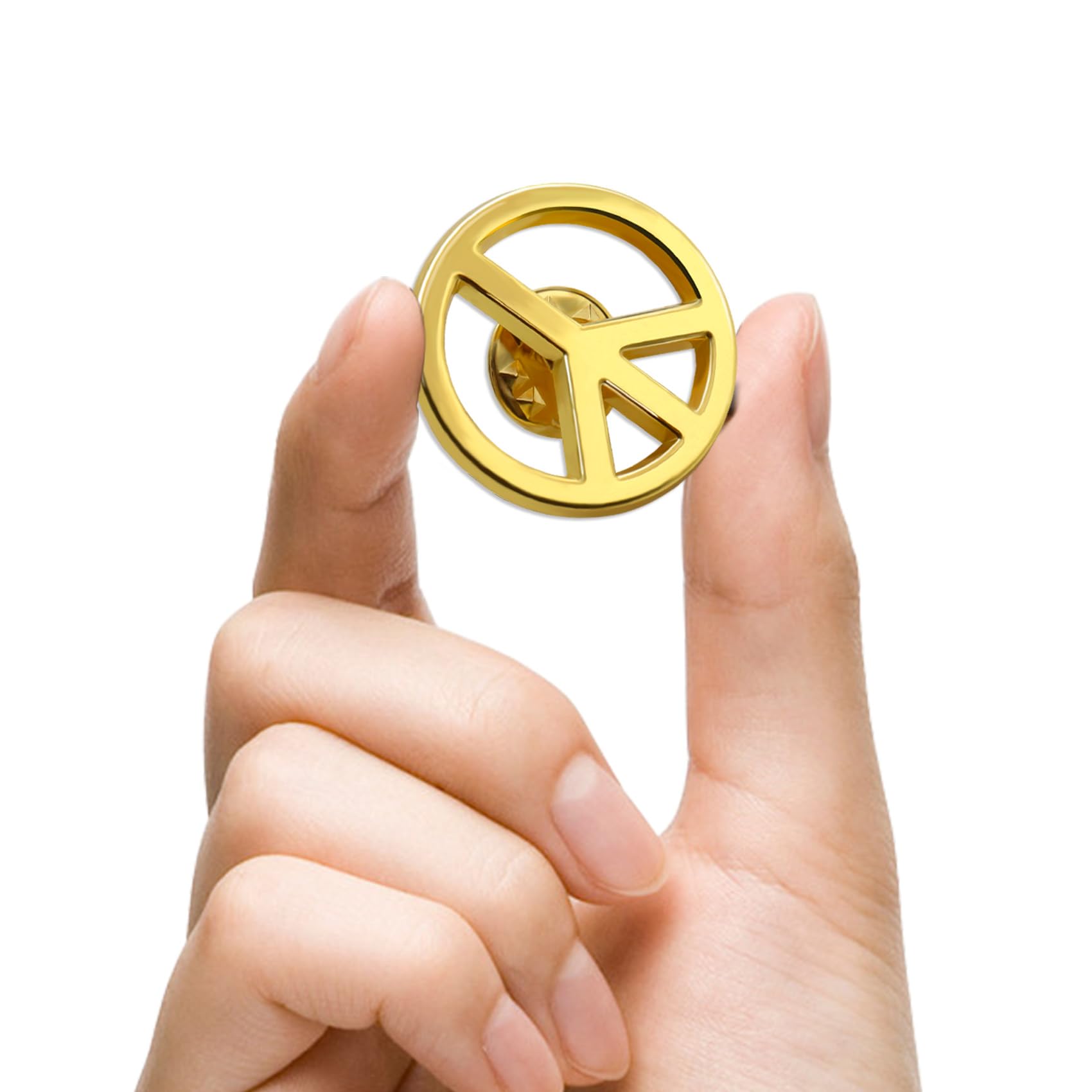12/24/50/100Pcs Gold-Tone Peace Sign Lapel Pins Bulk - Metal Love Peace Brooch Badge Souvenir for Men Women Clothes Bags Hats - Image 5