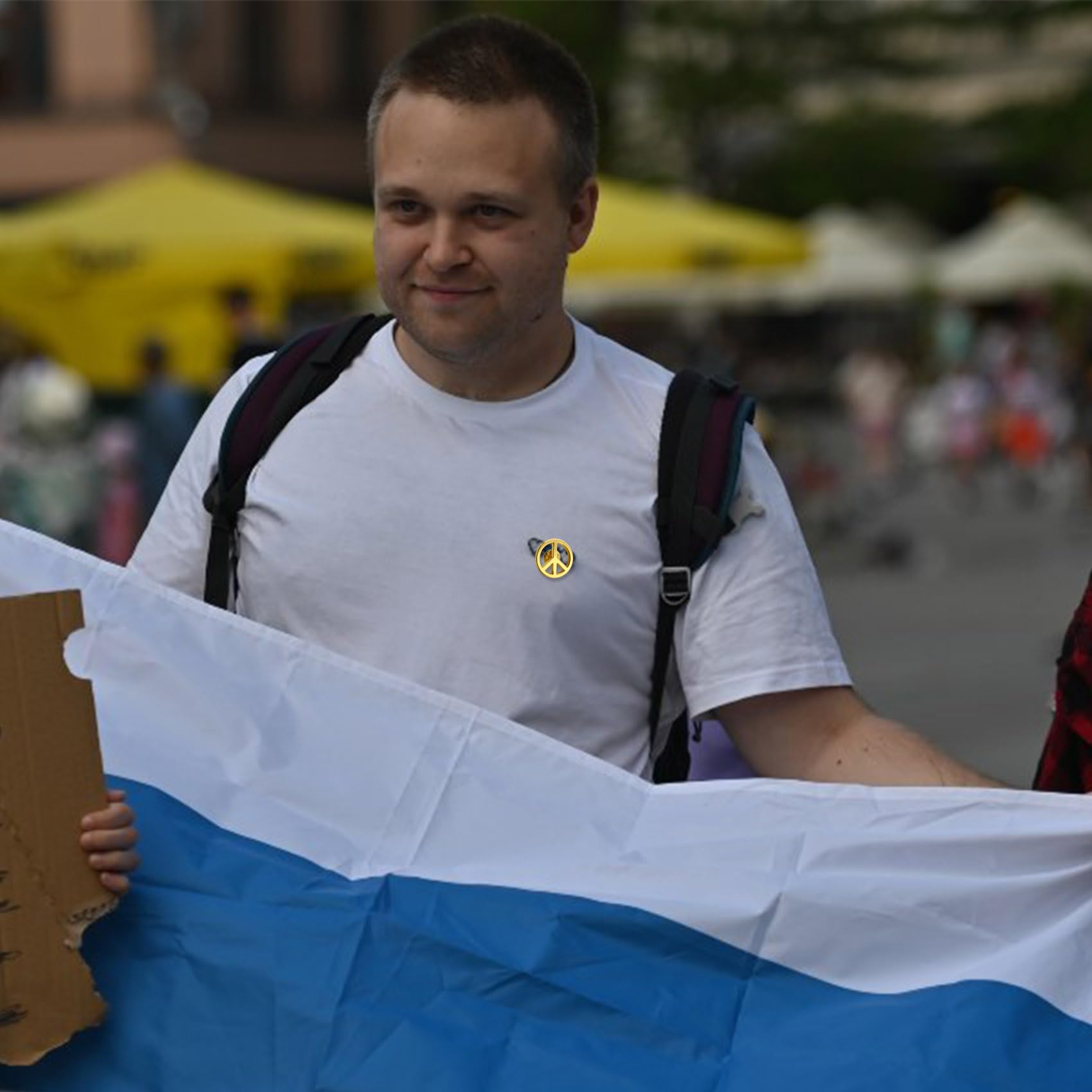 12/24/50/100Pcs Gold-Tone Peace Sign Lapel Pins Bulk - Metal Love Peace Brooch Badge Souvenir for Men Women Clothes Bags Hats - Image 6