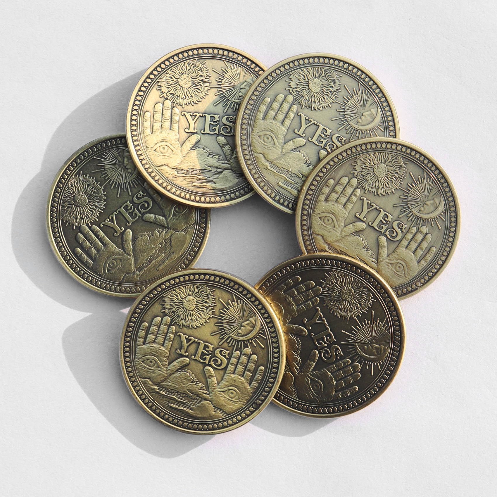 12Pack Yes No Challenge Coin Bulk Decision Maker Divination Collector's Medallion Souvenir Divination Flip Coin Lucky Metal Coins Party Game Supplies - Image 6