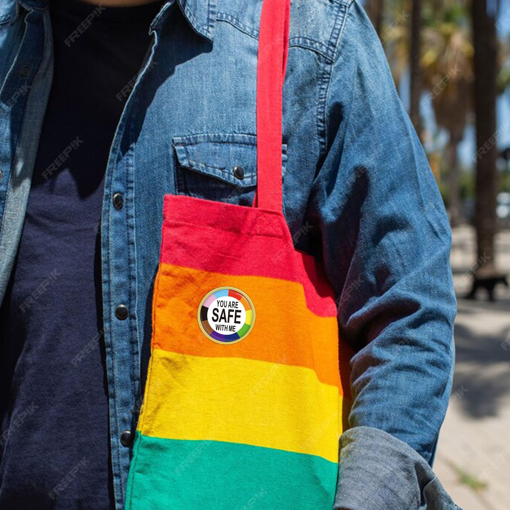 2/10/50/100Pcs YOU ARE SAFE WITH ME Pride Lapel Pins Bulk -LGBT Transgender Rainbow Lesbian Bisexual Gay Progressive Pin Brooch Badge for Men Women Clothes Bags Hats Gift - Image 5