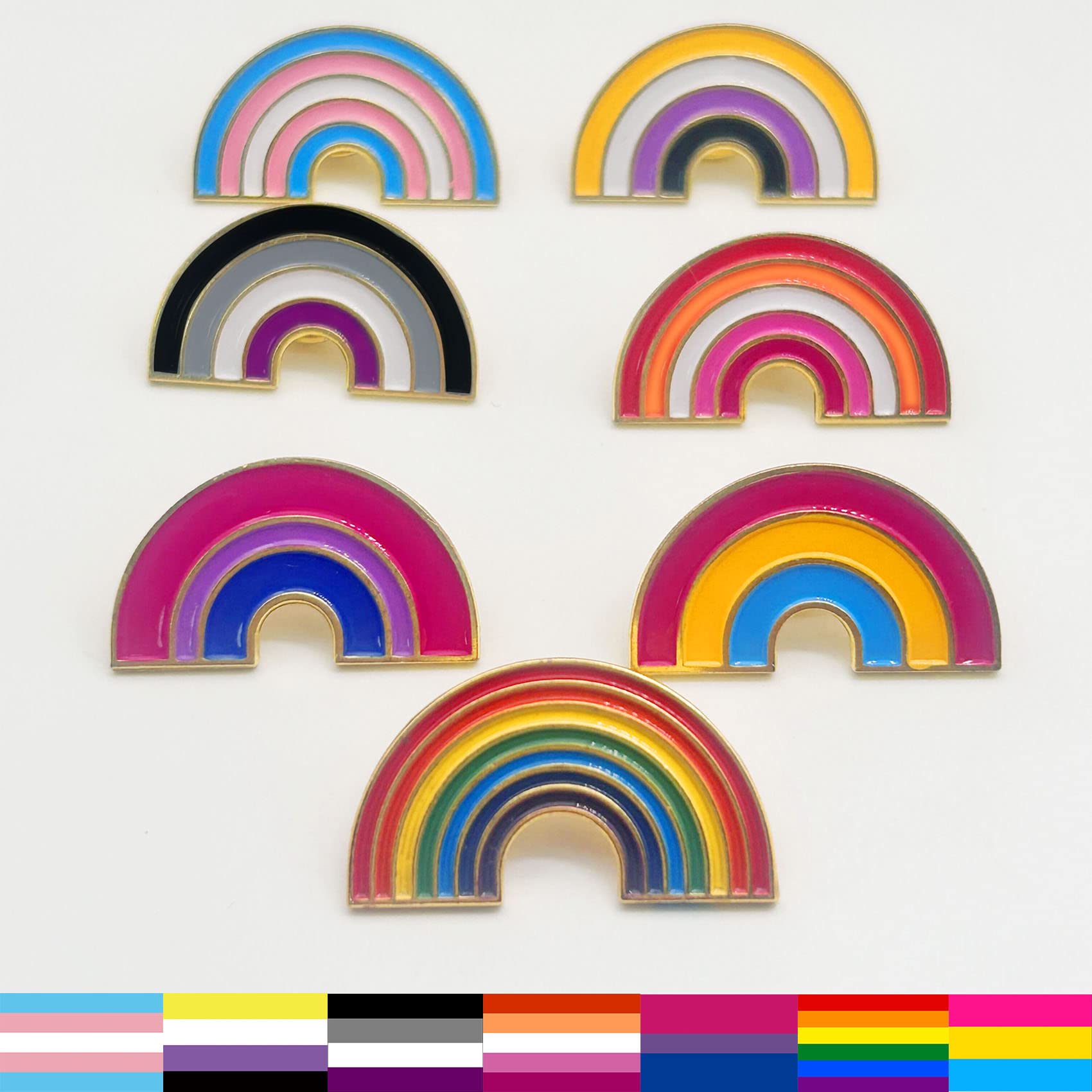 2/12/50/100Pcs Bisexual Bi Pride Rainbow Lapel Pins Bulk-Supports LGBT Progress Gay Brooch Badge for Men Women Clothes Bags Hats - Image 6