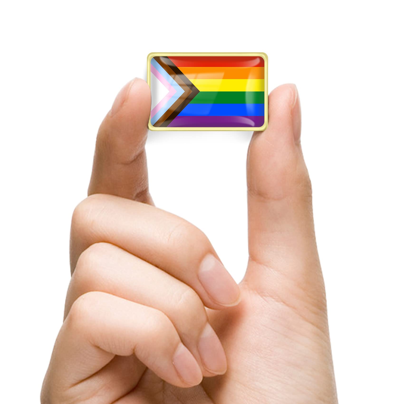 20/50/100/200Pcs Progress Pride Lapel Pins Bulk- LGBT Transgender Rainbow Lesbian Bisexual Gay Progressive Pin Brooch Badge for Men Women Clothes Bags Hats - Image 3