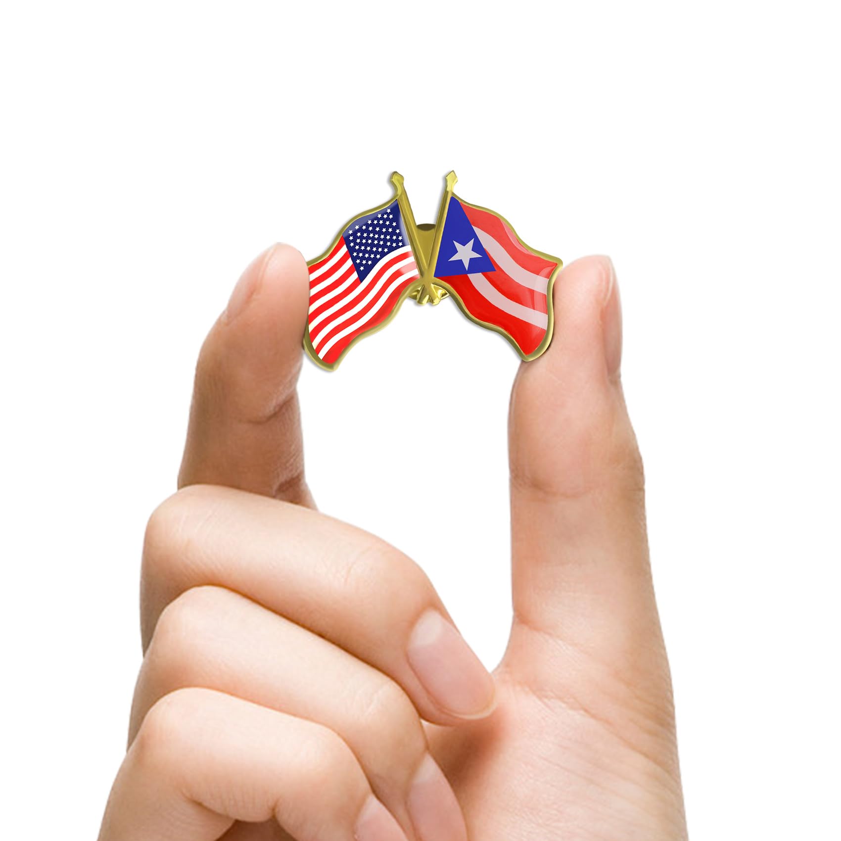 6/12/50/100 Pack-American Puerto Rico Flag Lapel Pins Friendship Bulk -1.5” - Image 3