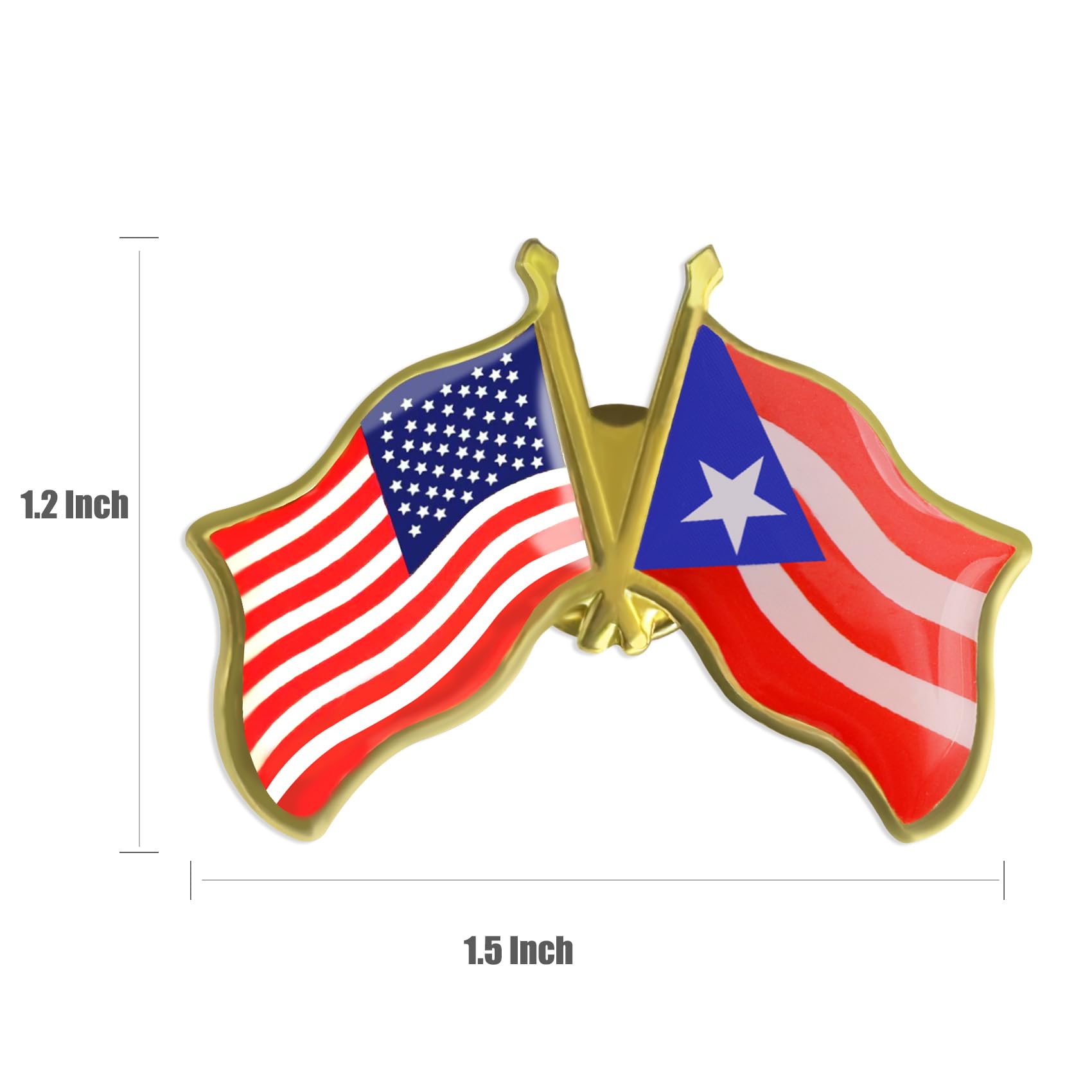 6/12/50/100 Pack-American Puerto Rico Flag Lapel Pins Friendship Bulk -1.5” - Image 4