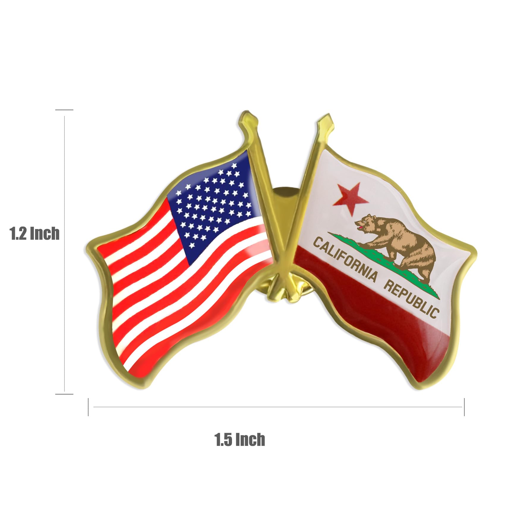 6/12/50/100 Pack-American State California Flag Lapel Pins Friendship Bulk -1.5” - Image 3