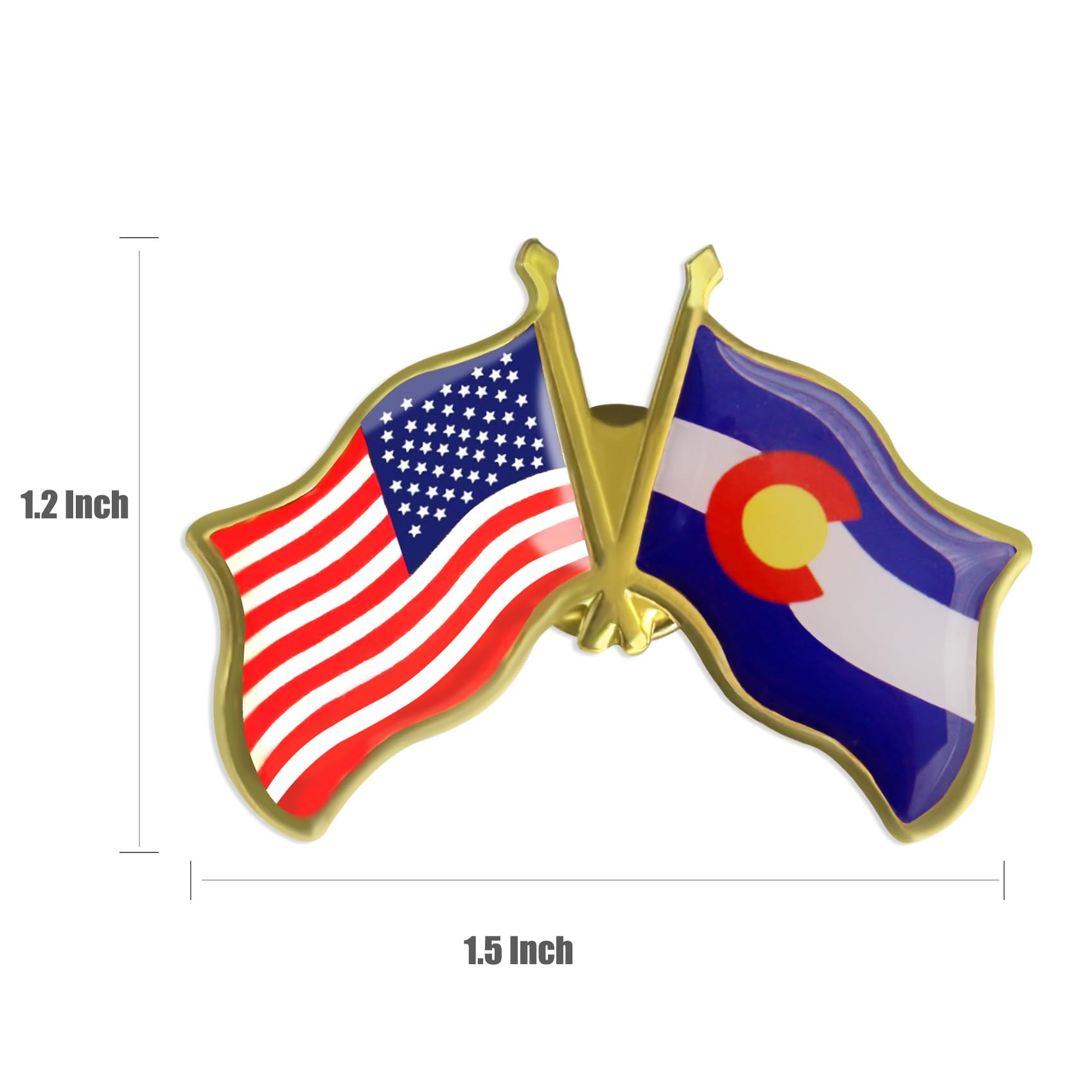 6/12/50/100 Pack-American State Colorado Flag Lapel Pins Friendship Bulk -1.5” - Image 3