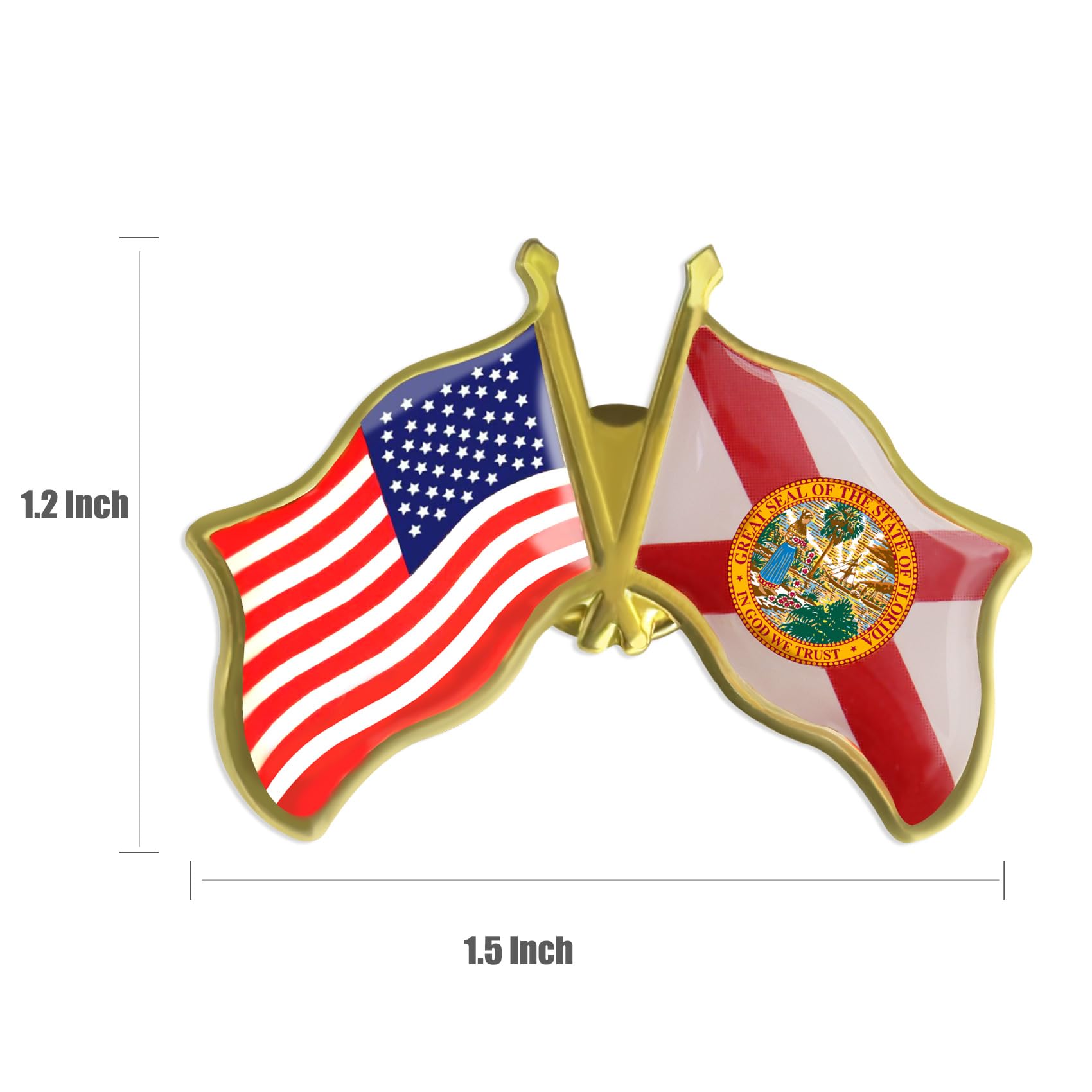 6/12/50/100 Pack-American State Florida Flag Lapel Pins Friendship Bulk -1.5” - Image 3