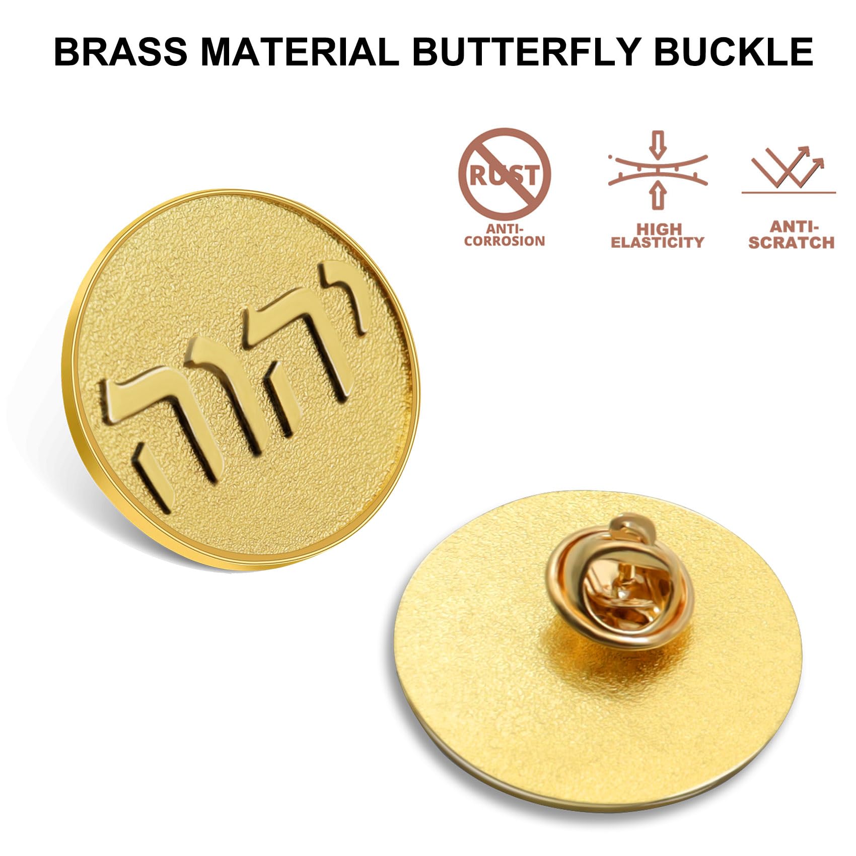 6/12/50/100 Pcs Round Gold Jw.org Enamel Lapel Pin (1 in)-Tetragrammaton Jehovah Witness Hebrew Letters Religious Badge Pins - Image 3