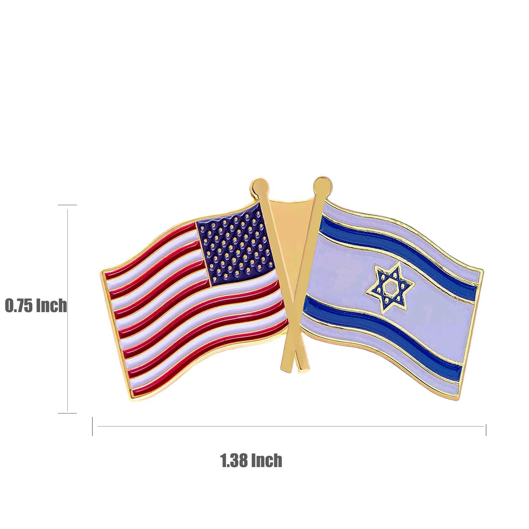6/12/50/100Pcs America US Israel Flag Lapel Pins Bulk - Metal United States Israeli Pin Badge Brooch Souvenir for Men Women Clothes Bags Hats - Image 3