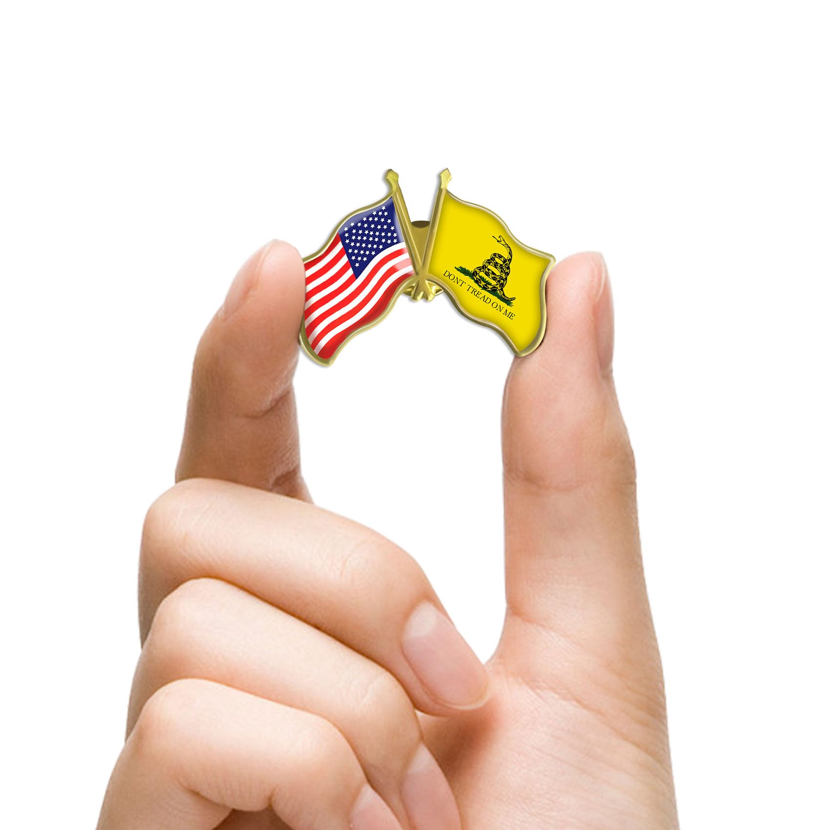 6/12/50/100Pcs-American USA Don't Tread On Me Flag Lapel Pins Bulk -1.5” United States US Gadsden Snake Tea Party Pins Badge Brooch Souvenir - Image 3