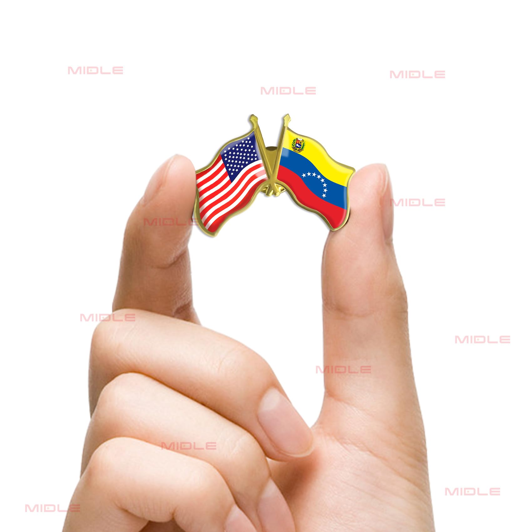 6/12/50/100Pcs American Venezuela Flag Pins Bulk Friendship Souvenir 1.5”- Metal America USA Venezuela Lapel Pin Brooch Badge for Men Women Clothes Bags Hats - Image 4