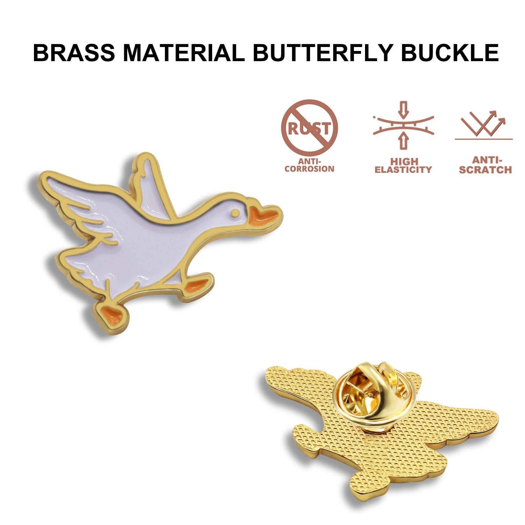 6/12/50/100Pcs Cute Fly Goose Enamel Lapel Pin 1 “ Lovely Animal inspirational Brooch Badge For Clothes Bags Hats - Image 4