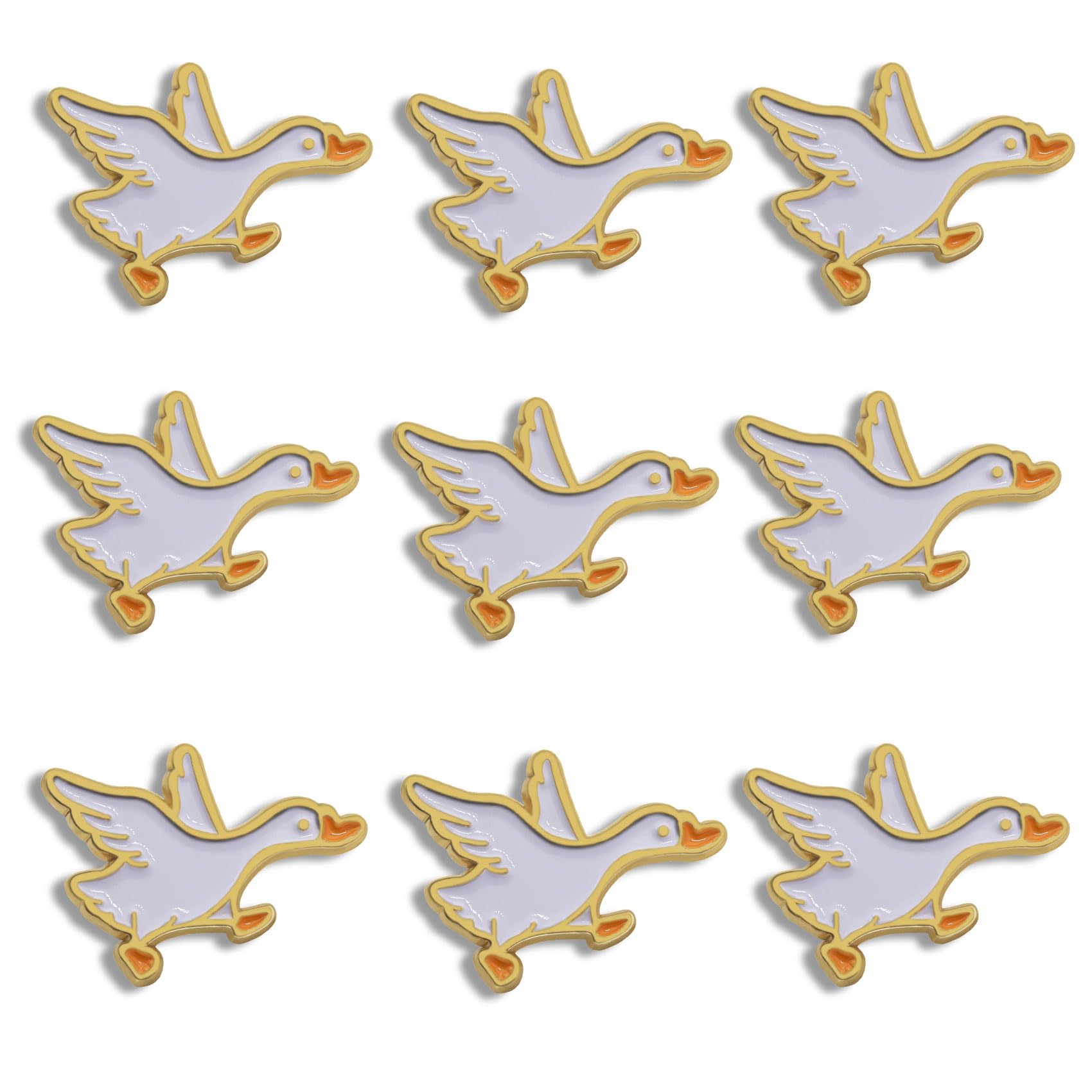 6/12/50/100Pcs Cute Fly Goose Enamel Lapel Pin 1 “ Lovely Animal inspirational Brooch Badge For Clothes Bags Hats - Image 5