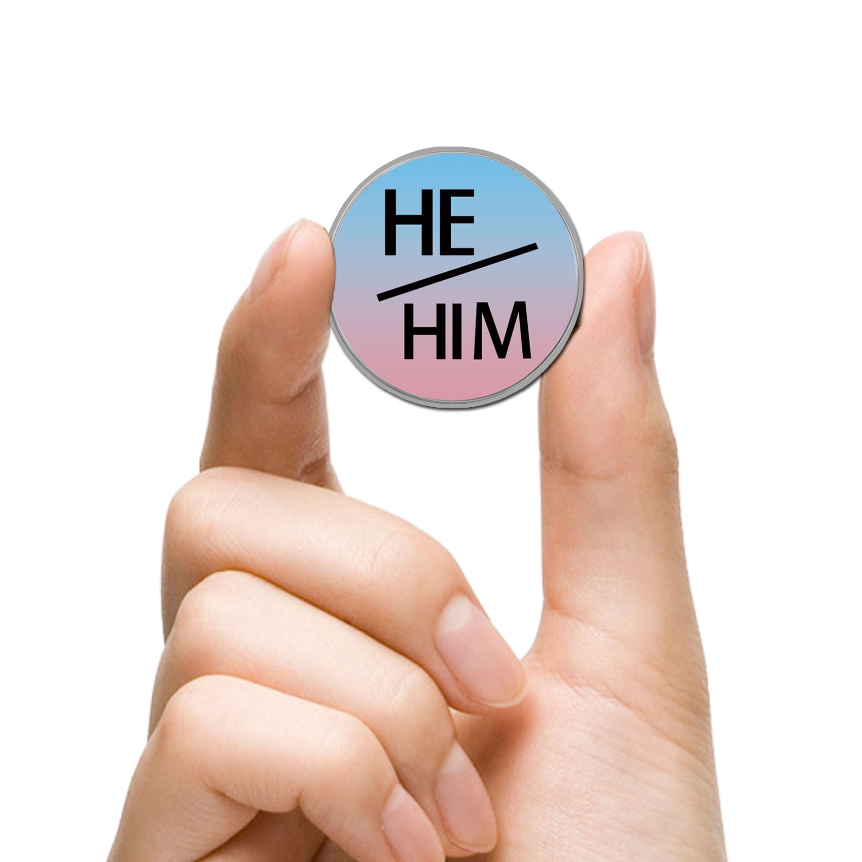 6/12/50/100Pcs HE HIM Pronoun Lapel Pin | uppercase Modern Minimalist Pronoun Button Gender Identity Brooch Badge Souvenir - Image 4