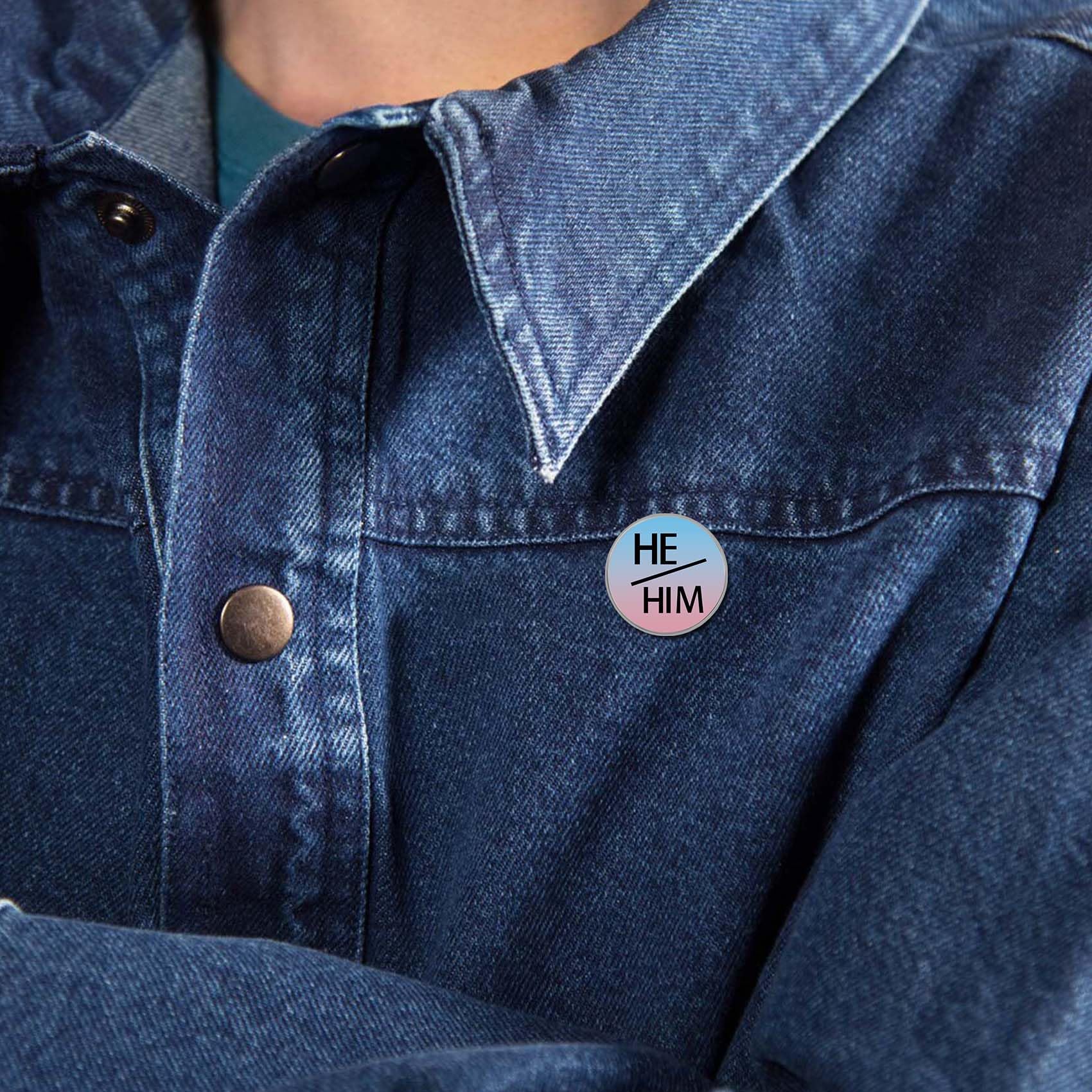 6/12/50/100Pcs HE HIM Pronoun Lapel Pin | uppercase Modern Minimalist Pronoun Button Gender Identity Brooch Badge Souvenir - Image 5