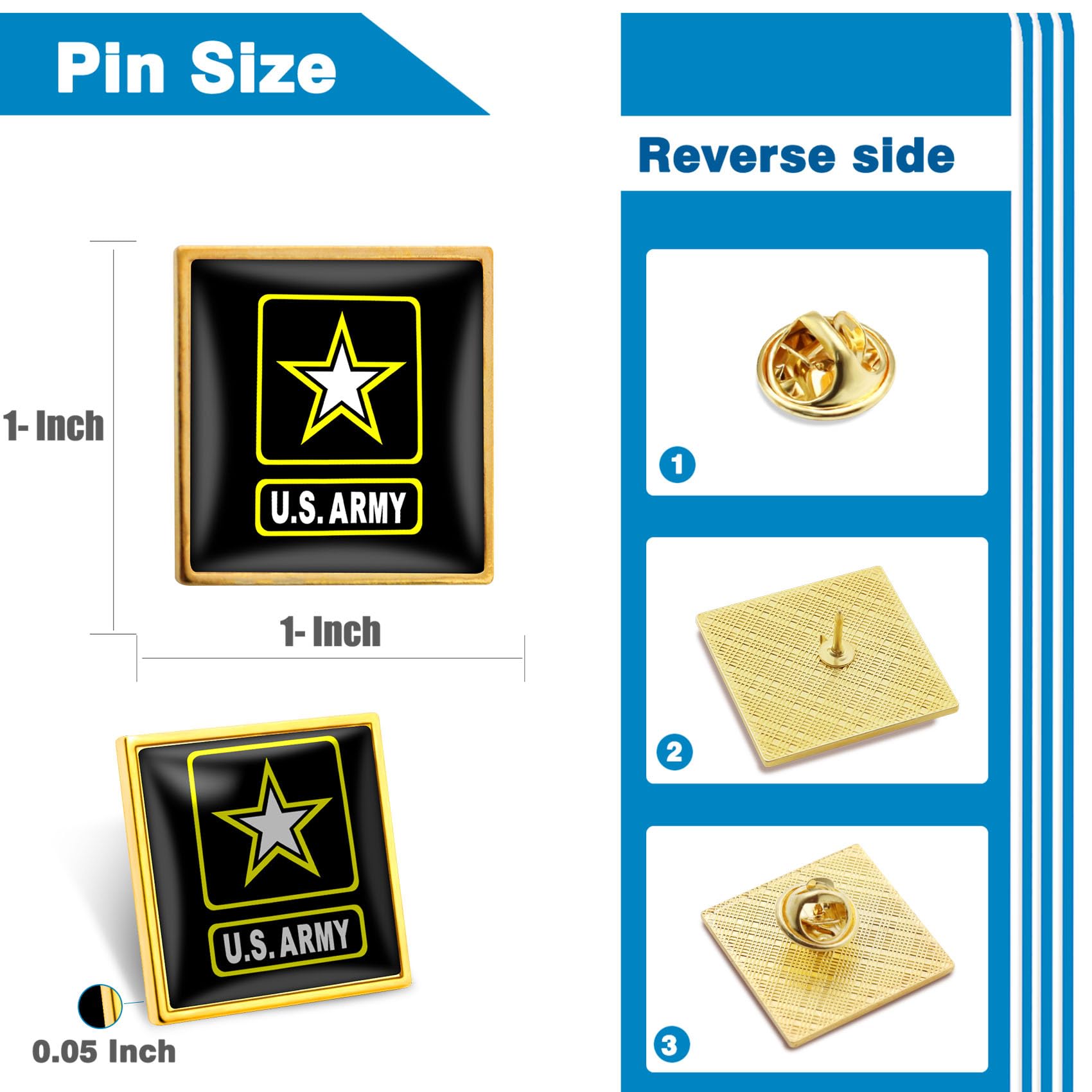 6/12/50/100Pcs U.S. Army Flag Lapel Pins Bulk - Metal Military Brooch Badge Souvenir for Men Women Clothes Bags Hats - Image 4