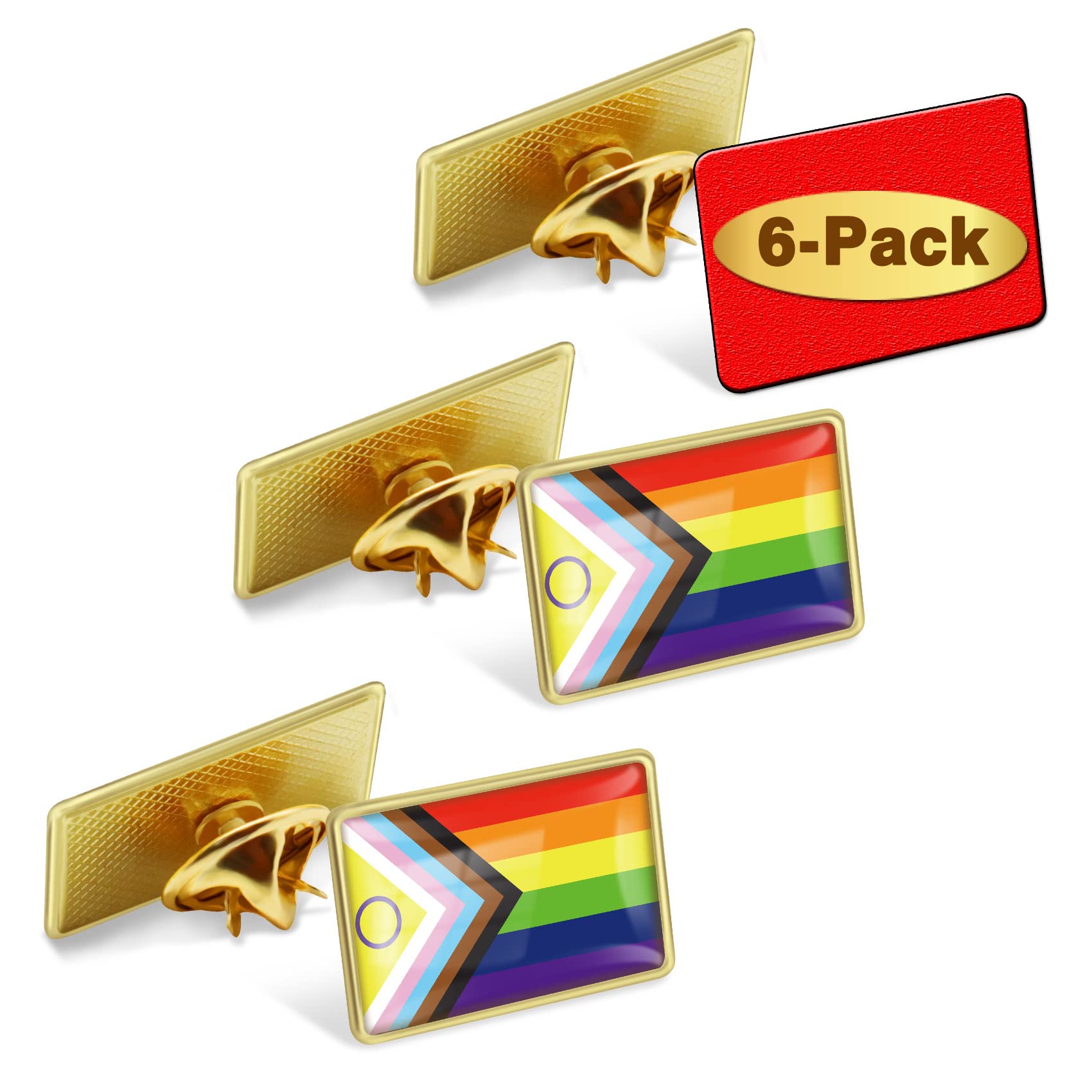 6/20/50/100/200Pcs New Progress Pride Lapel Pins Bulk- LGBT Transgender Rainbow Lesbian Bisexual Gay Progressive Pin Brooch Badge for Men Women Clothes Bags Hats - Image 6