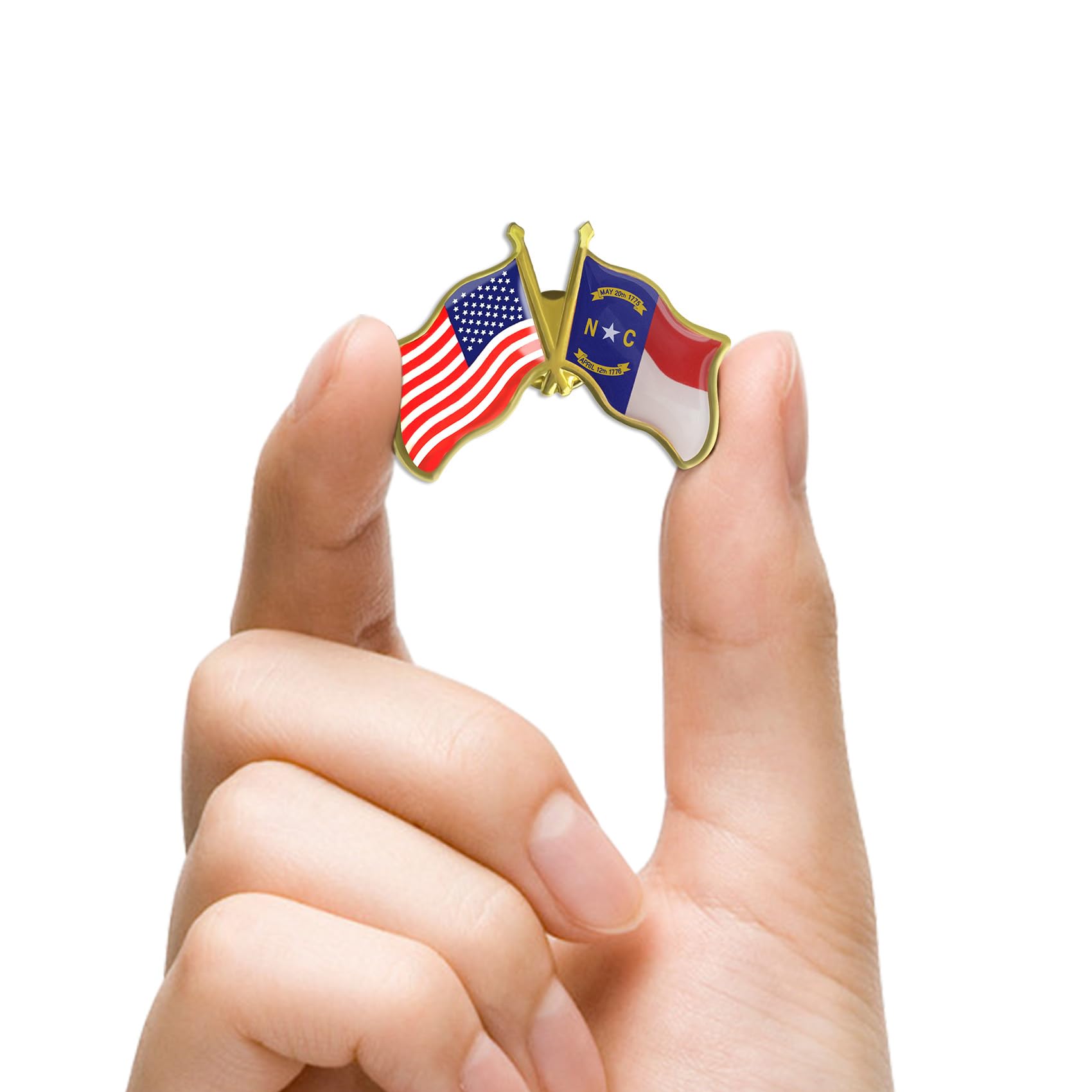 6/ Pack-American State North Carolina Flag Lapel Pins Bulk -1.5” United States America US USA NC Badge for Men Women Patriotic Souvenir - Image 4