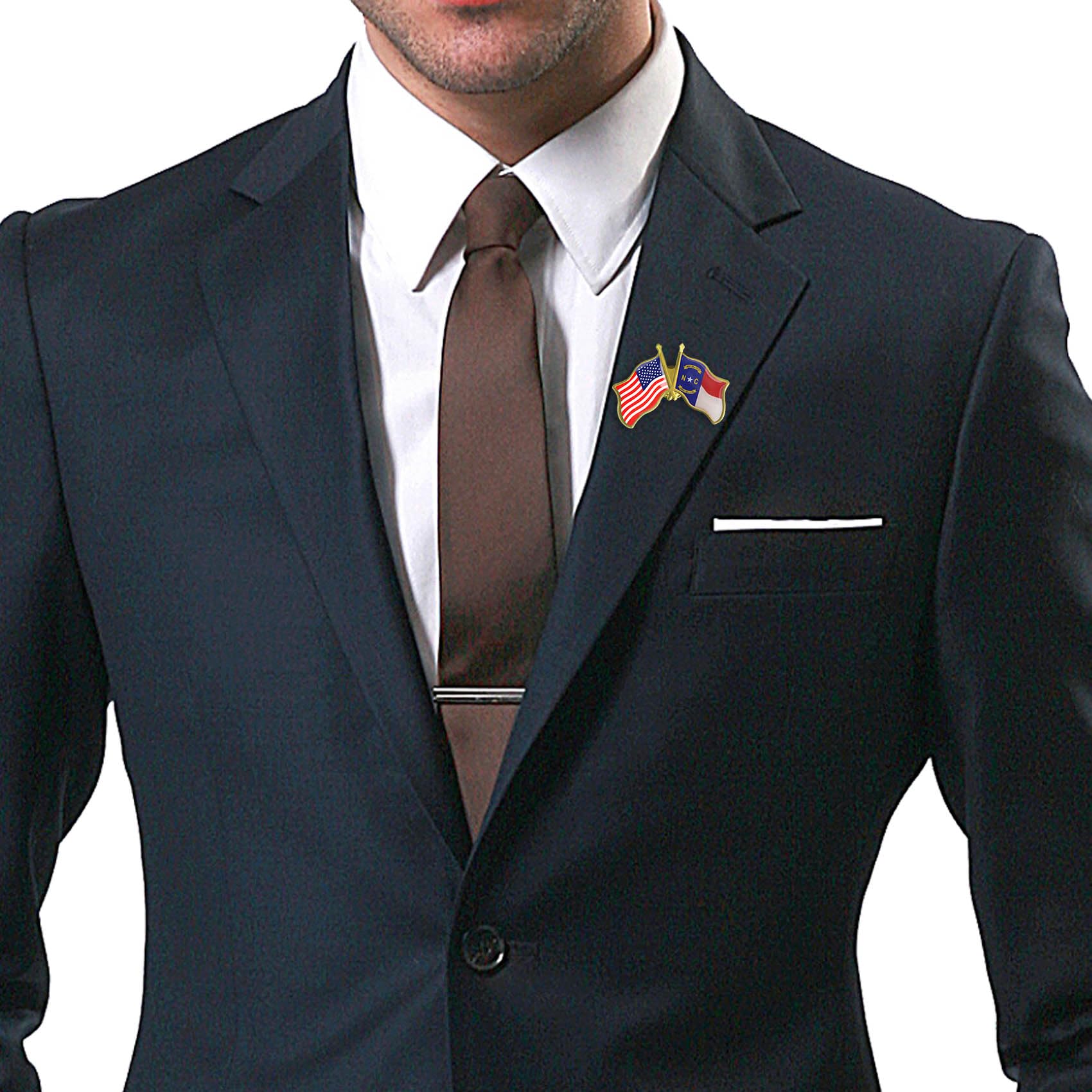 6/ Pack-American State North Carolina Flag Lapel Pins Bulk -1.5” United States America US USA NC Badge for Men Women Patriotic Souvenir - Image 5