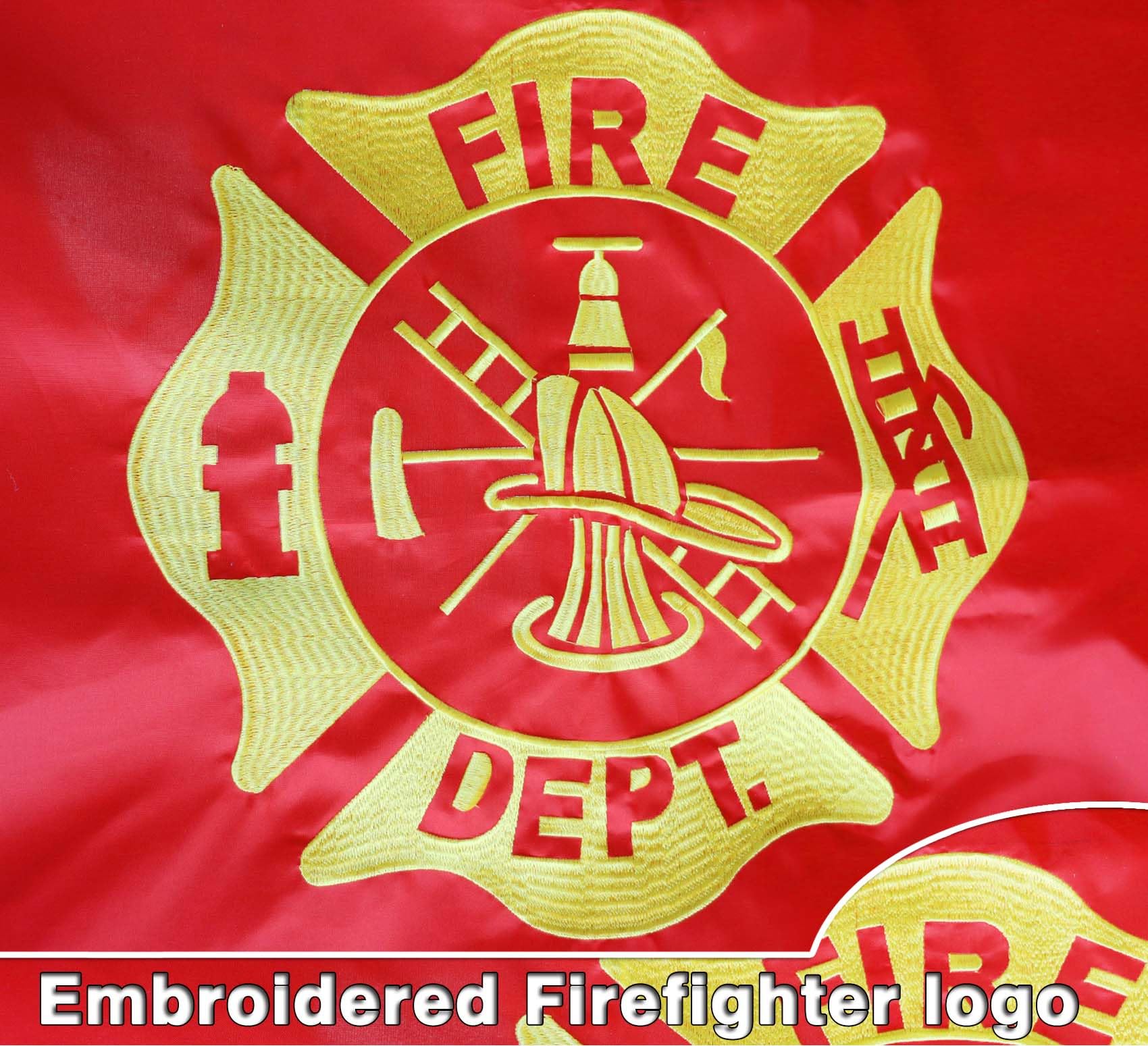 MIDLE Fire Department Flag 3x5 Ft Outdoor Large, Embroidered Firefighter logo|Quadruple Stitched Fly Ends| US Firefighter Service Sector Flags Gifts House Decoration Banner - Image 3