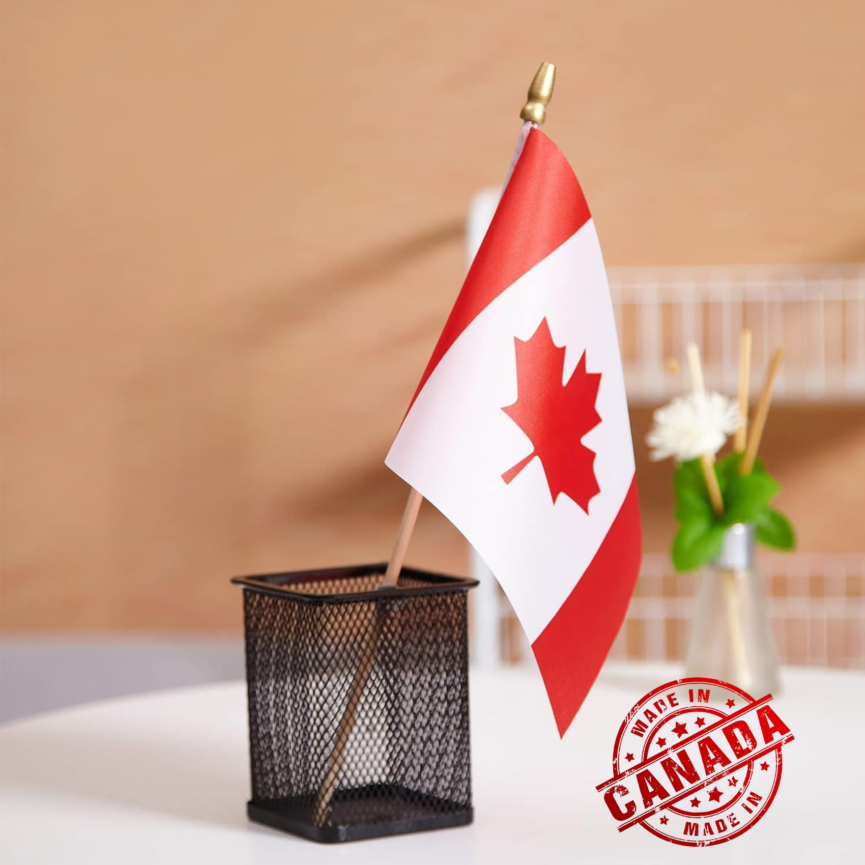MIDLE Lot of 50 Small Canadian Flags on Stick, 4x6 Inch, Red, Patriotic Hand-Held Outdoor Flags for Canada Day, Patriotic Holidays, 4x6 inches - Image 5