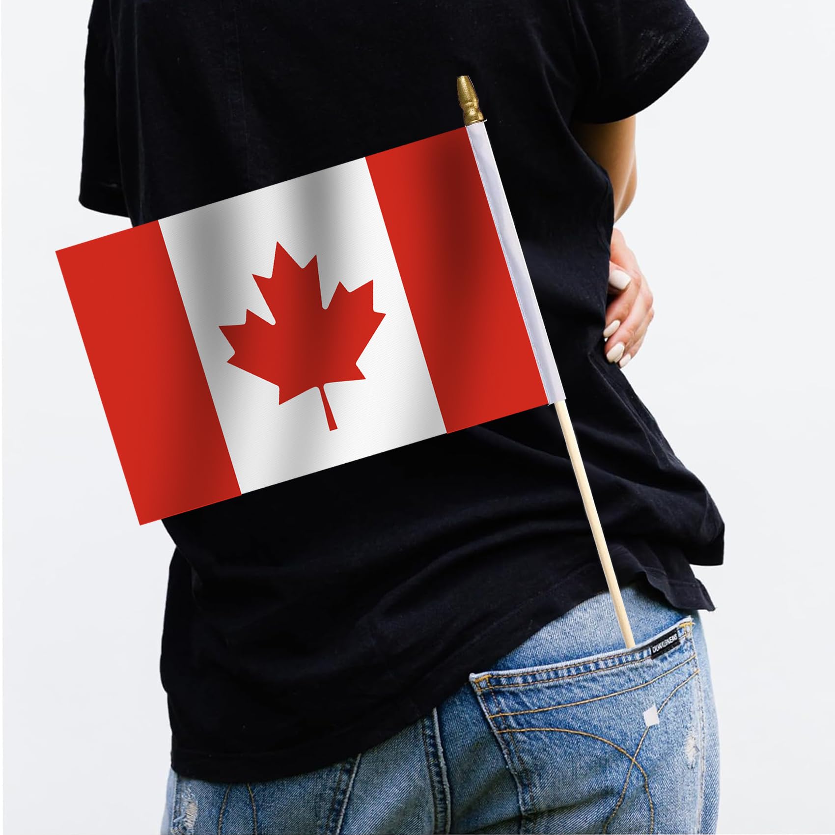 MIDLE Lot of 50 Small Canadian Flags on Stick, 4x6 Inch, Red, Patriotic Hand-Held Outdoor Flags for Canada Day, Patriotic Holidays, 4x6 inches - Image 7