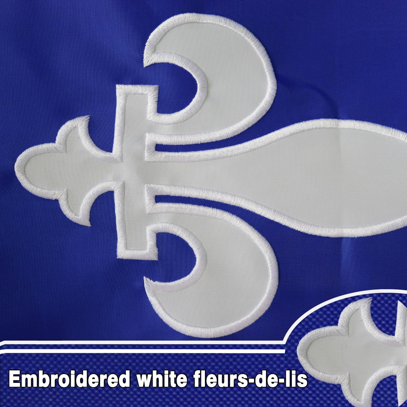 Premium Double Sided Canada Quebec Flag 3x5 Ft, Longest Lasting Heavy Duty Nylon 210D | Quadruple Stitched Fly Ends|Canadian Province QC Flags 90x150cm House Decoration Banner Drapeau Quebec - Image 3