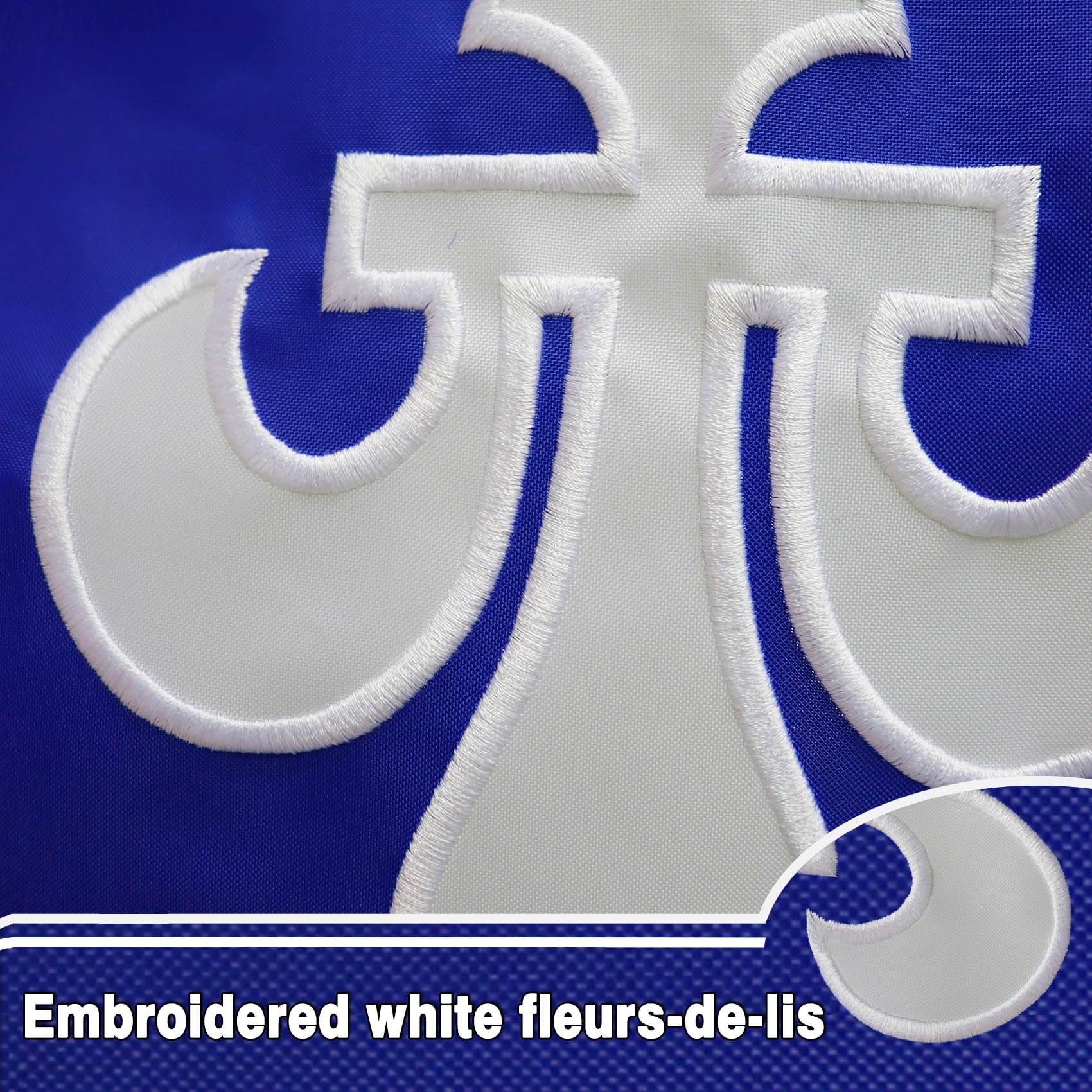 Premium Double Sided Canada Quebec Flag 3x5 Ft, Longest Lasting Heavy Duty Nylon 210D | Quadruple Stitched Fly Ends|Canadian Province QC Flags 90x150cm House Decoration Banner Drapeau Quebec - Image 4