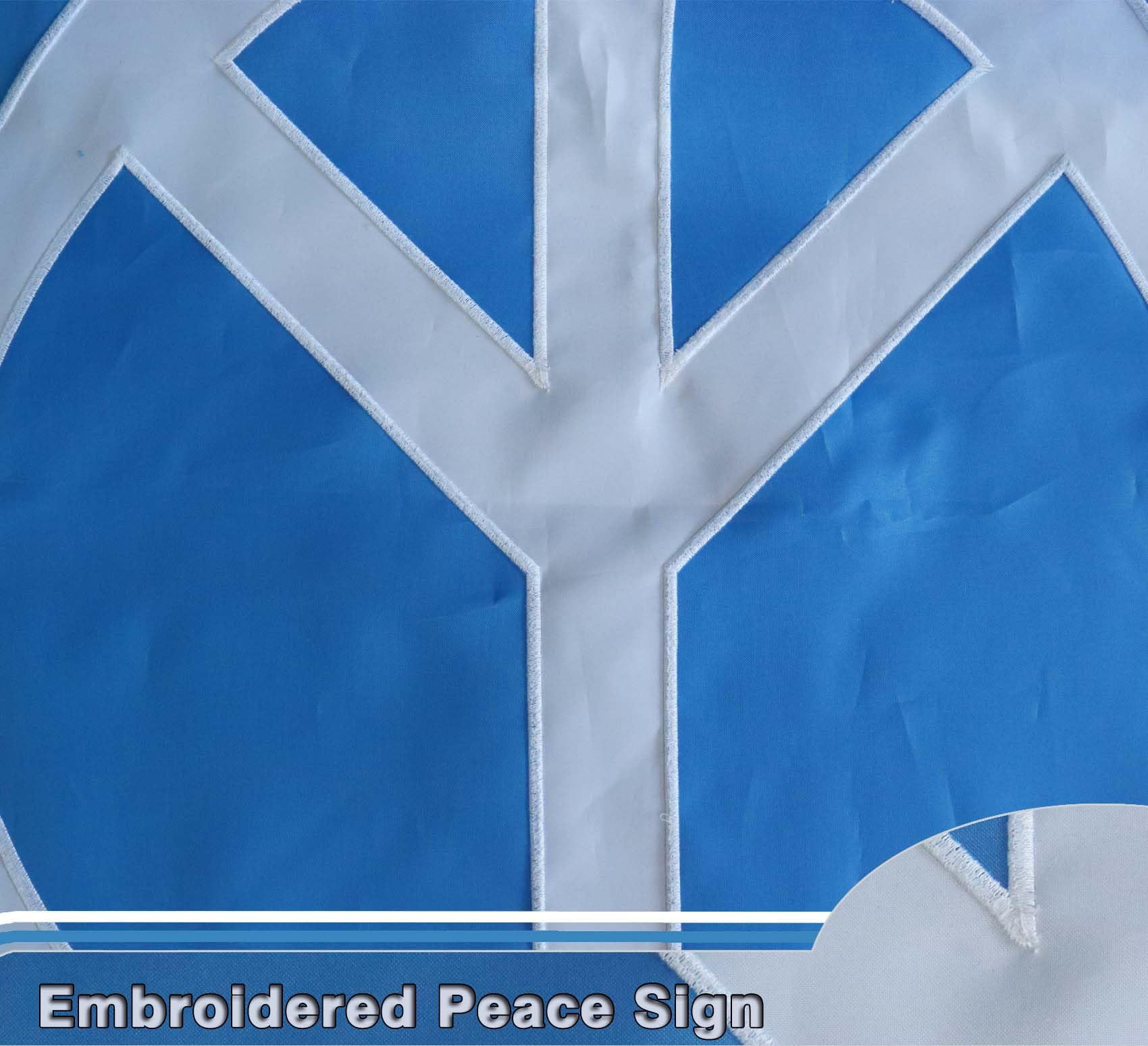 Premium World Peace symbols Flag 3x5 Ft Large Double Sided Embroidered |Quadruple Stitched Fly Ends| Love Peace Flags For outdoors House Decoration Banner - Image 3